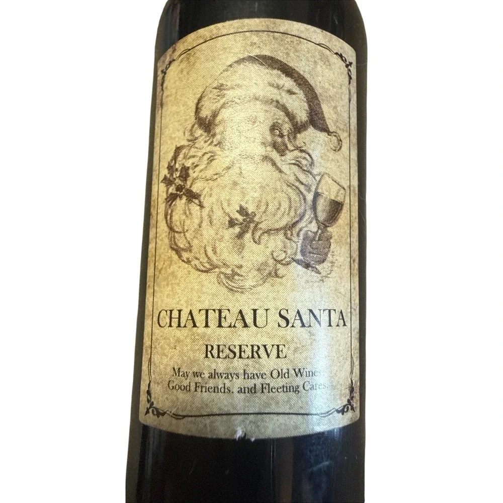 Chateau Santa Reserve Christmas Wine Bottle Ornament Plastic‎ 4.25